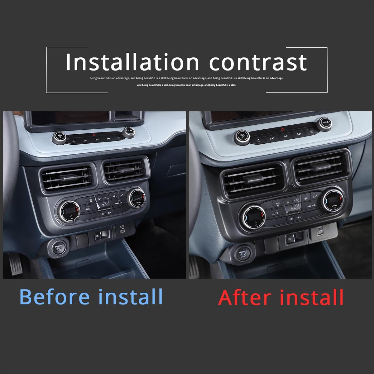 Matte Black Full Interior Set Panel Decor Cover Trim Kit For Ford Maverick 22-24 3