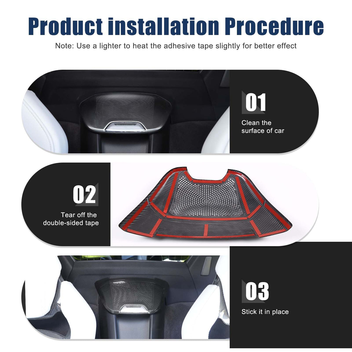 Real Carbon Fiber Rear Charger Speaker Cover Trim For Corvette C8 Convertible 16