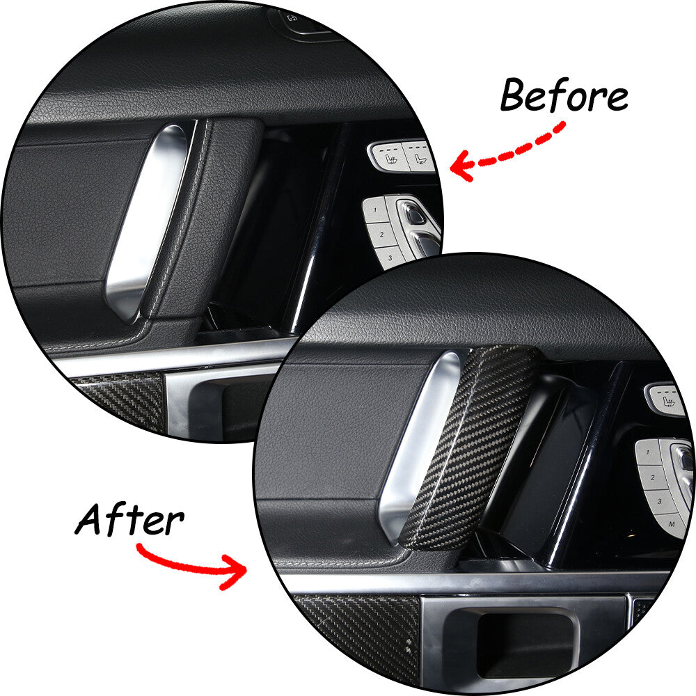 Carbon Fiber Inner Door Armrest Handle Trim Cover For Benz G W463 G63 19-20 5