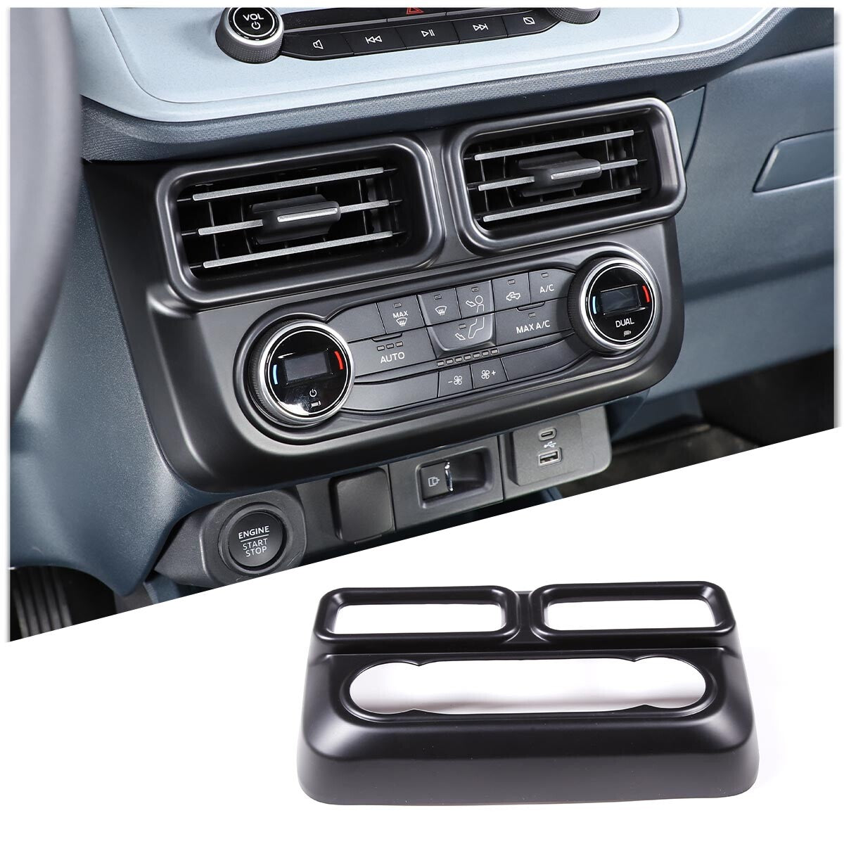 Matte Black Full Interior Set Panel Decor Cover Trim Kit For Ford Maverick 22-24 5