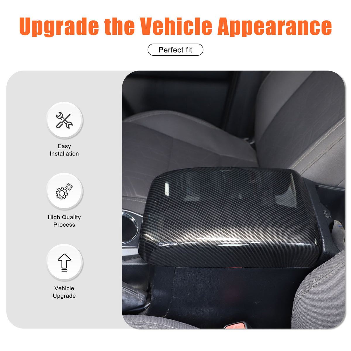 ABS Carbon Fiber Center Console Armrest Box Cover For Toyota Tacoma 2016-23 24