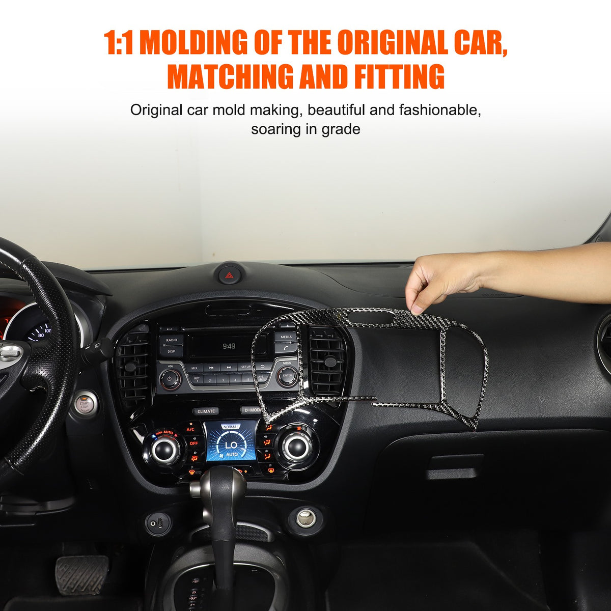 Soft Carbon Fiber Interior Center Console trim Sticker For Nissan Juke 2011-2019 106