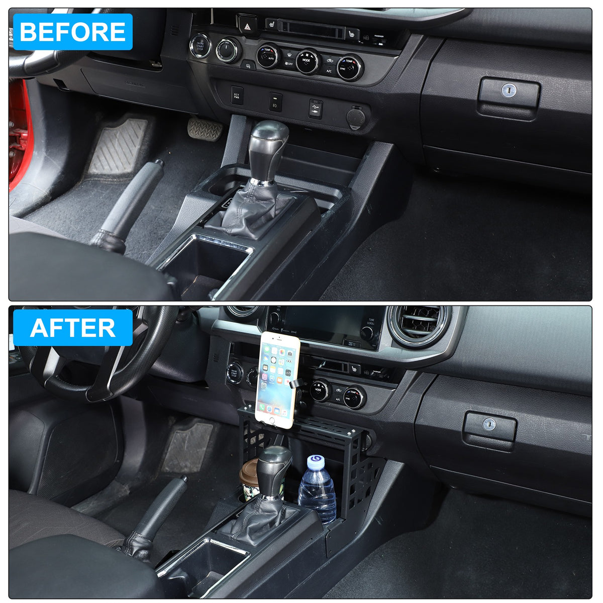 Center Multifunctional Expanding Phone Mount Bracket For Toyota Tacoma 2016-2022 20