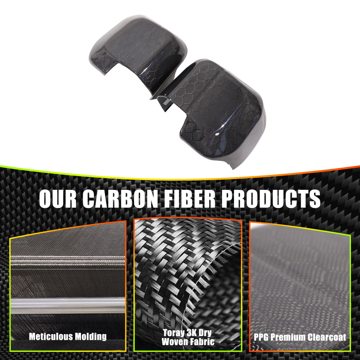 Honeycomb Carbon fiber Side Rear Mirror Cover Caps Trim For LR Defender 2020-24 15