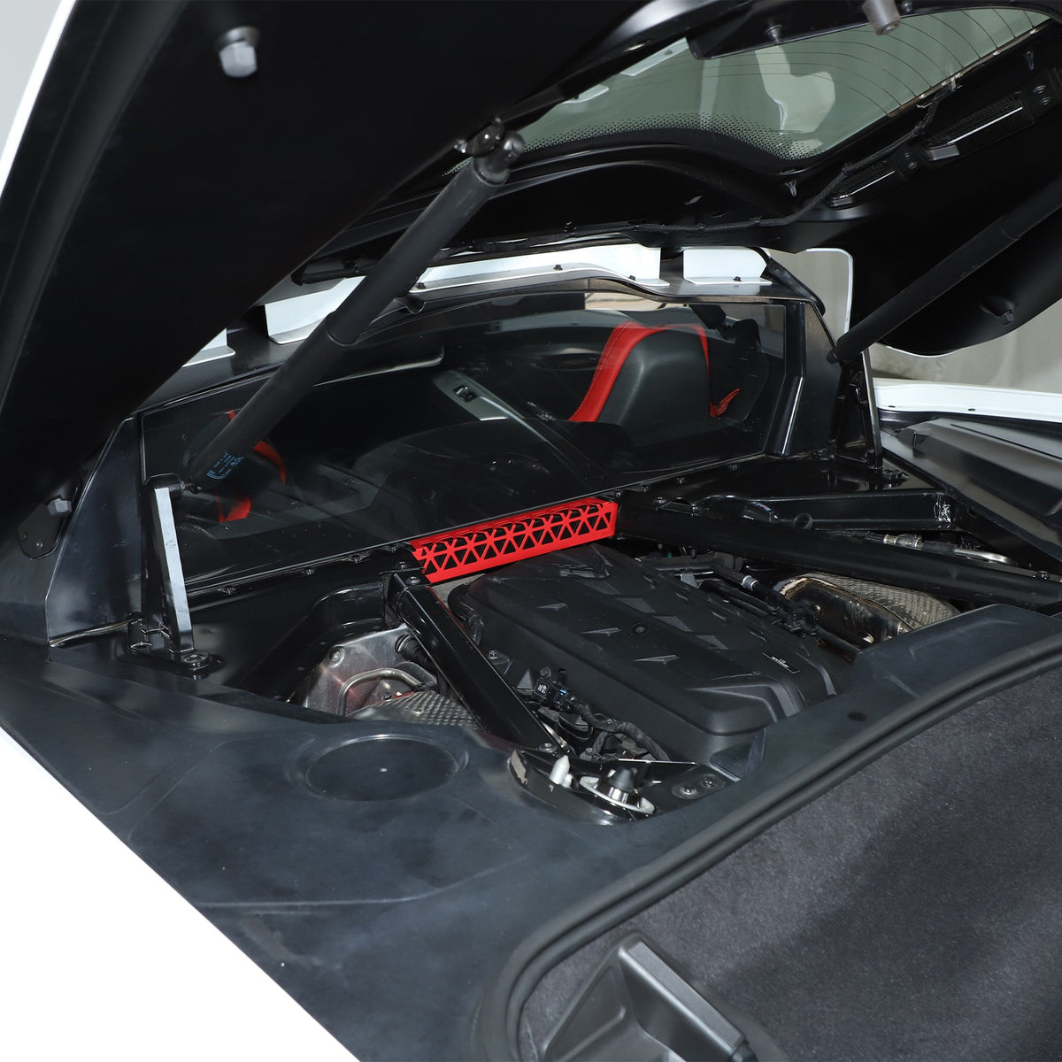 Red Aluminum Engine Bay Strut Bar Connecting Trim Cover For Corvette C8 2020+ 6