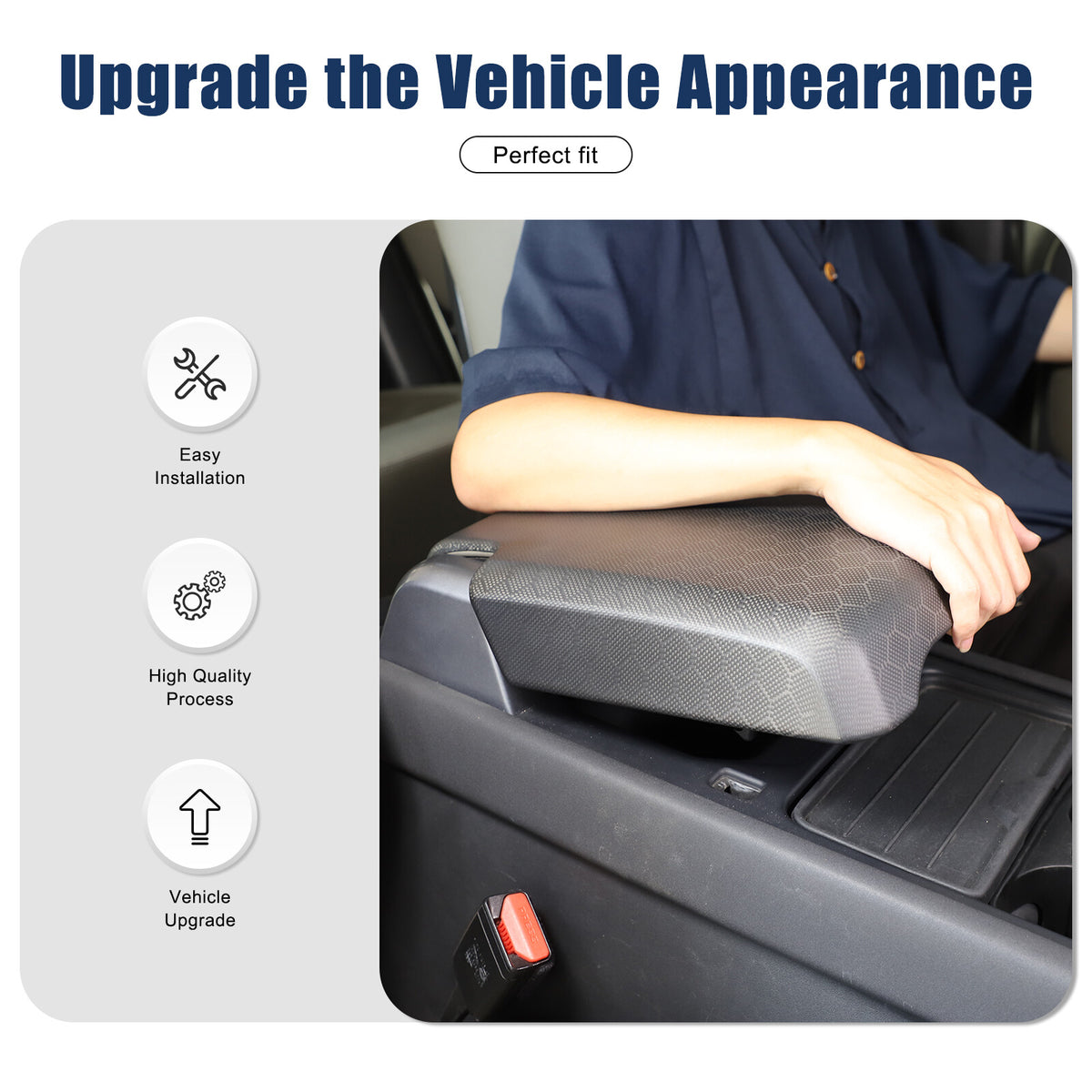 Matte Honeycomb Carbon Fiber Storage Armrest Cover For Land Rover Defender 2020+ 22