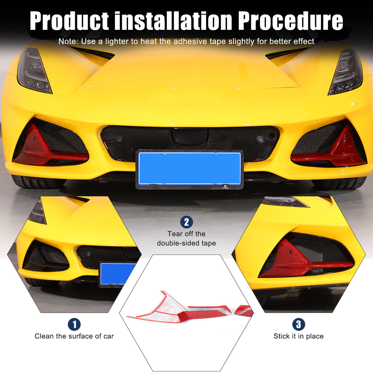 Red Real Carbon Fiber Interior Exterior Conosle Trim Cover For Lotus EMIRA 21-25 169
