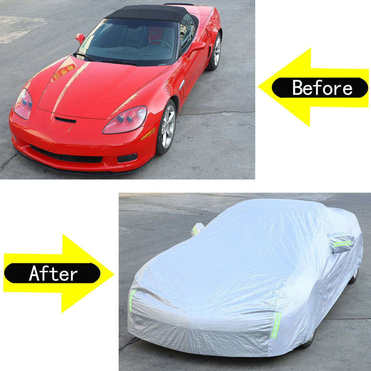 Full Car Cover Outdoor Waterproof Sun Heat Resistant For Corvette C6 2005-2013 7