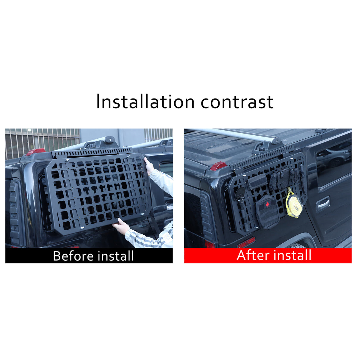 Modular Storage Panel Trunk Right Side Window Molle Shelf For Hummer H2 03-09 US 15