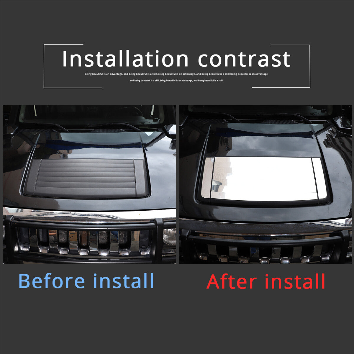 9PCS Steel Hood Engine Air Vent Outlet Cover Trim Fit For Hummer H3 2005-2009 5