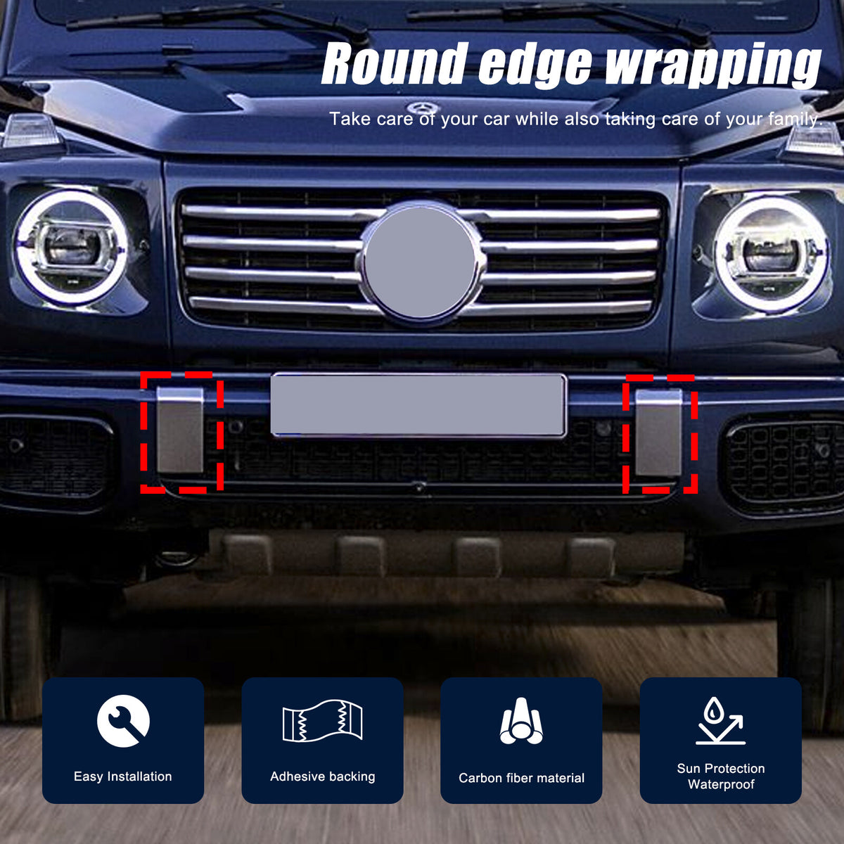 Real Carbon Fiber Front Bumper Grille Trim Kit For Benz G-Class G550 W465 2025+ 11