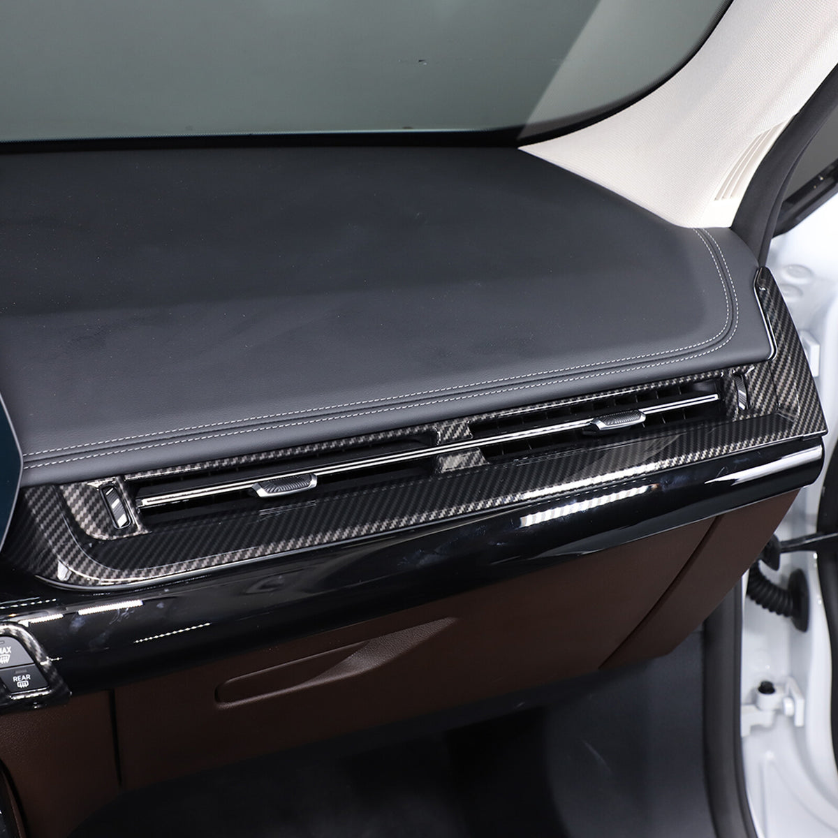 ABS Carbon fiber Center Console air outlet frame Trim For BMW X1 U11 2023-24 13