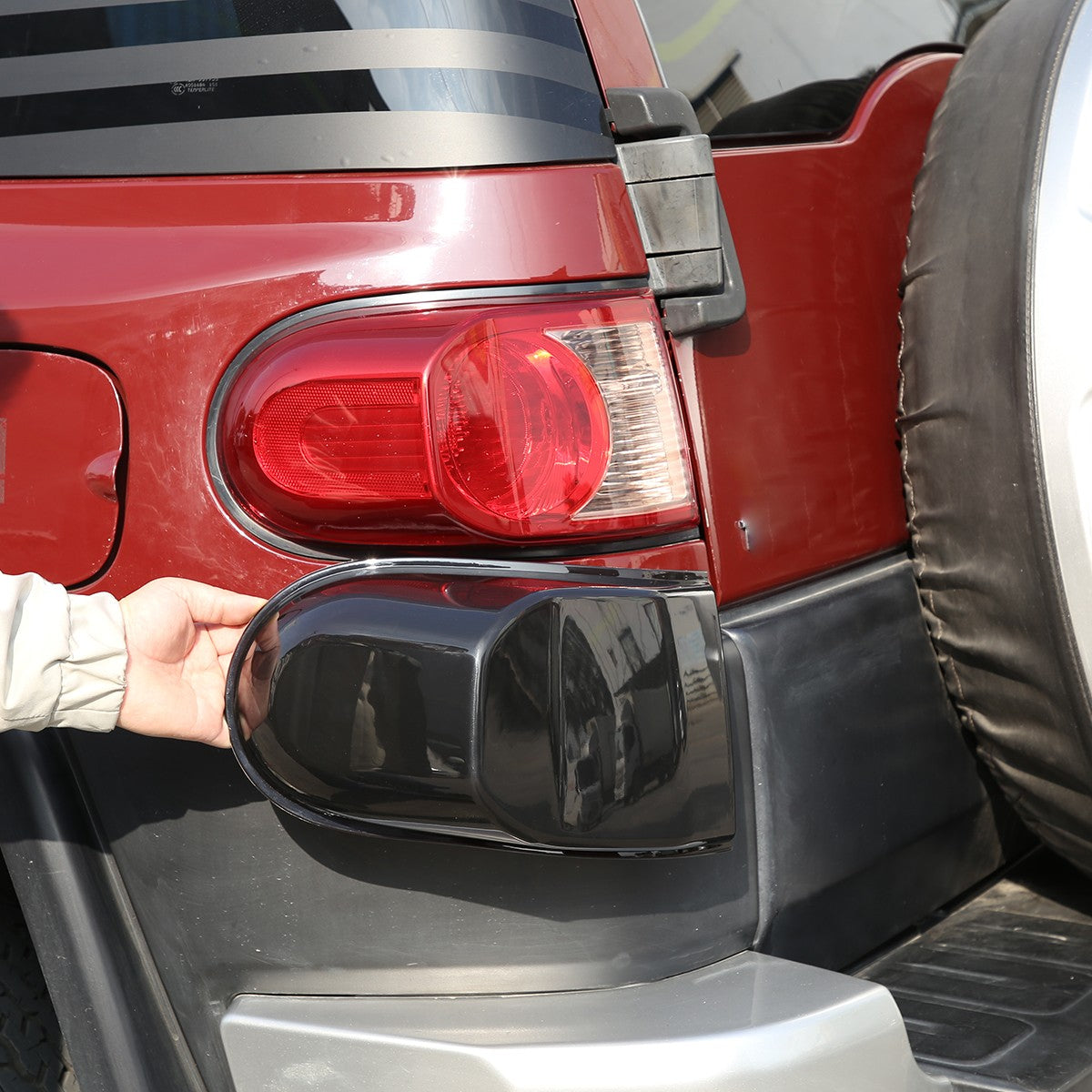 Smoked Black Tail Light Lamp Cover Guard Trim For Toyota FJ Cruiser 2007-21 3