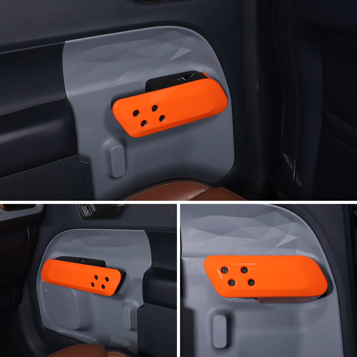 Orange ABS Interior Door Handle Panel Trim For Ford Maverick 2022+ US 22