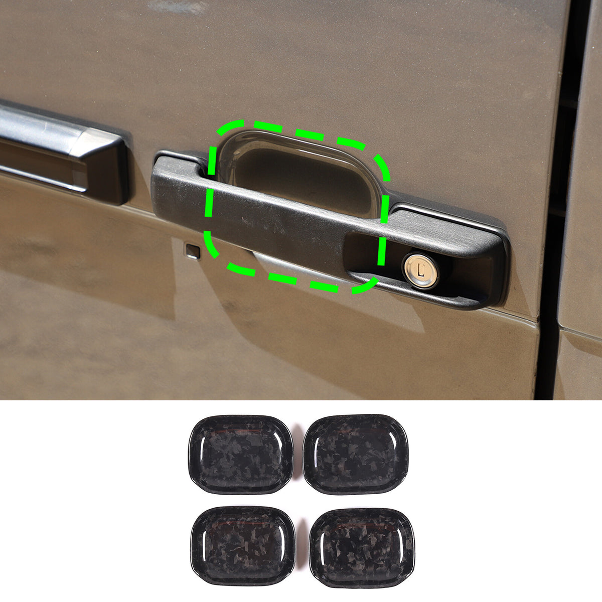 Forged Carbon Fiber Exterior Door Bowl Cover Trim For Mercedes G Class 2004-2018 2