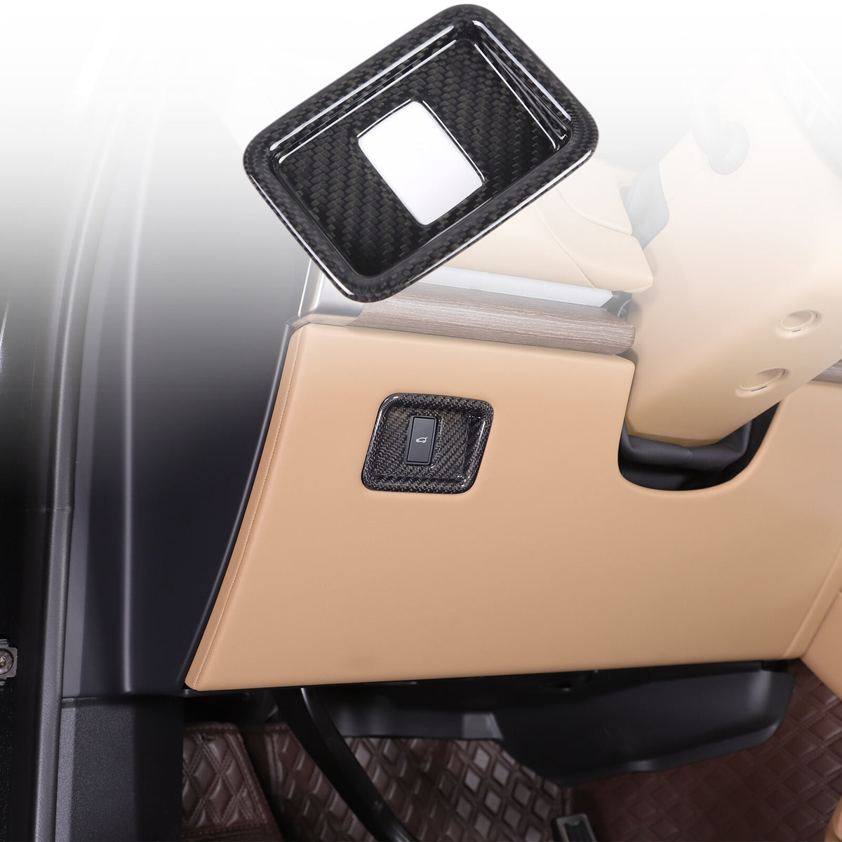 Real Carbon Fiber Inner Tailgate Switch Trim Cover For Range Rover Vogue 23+ 21