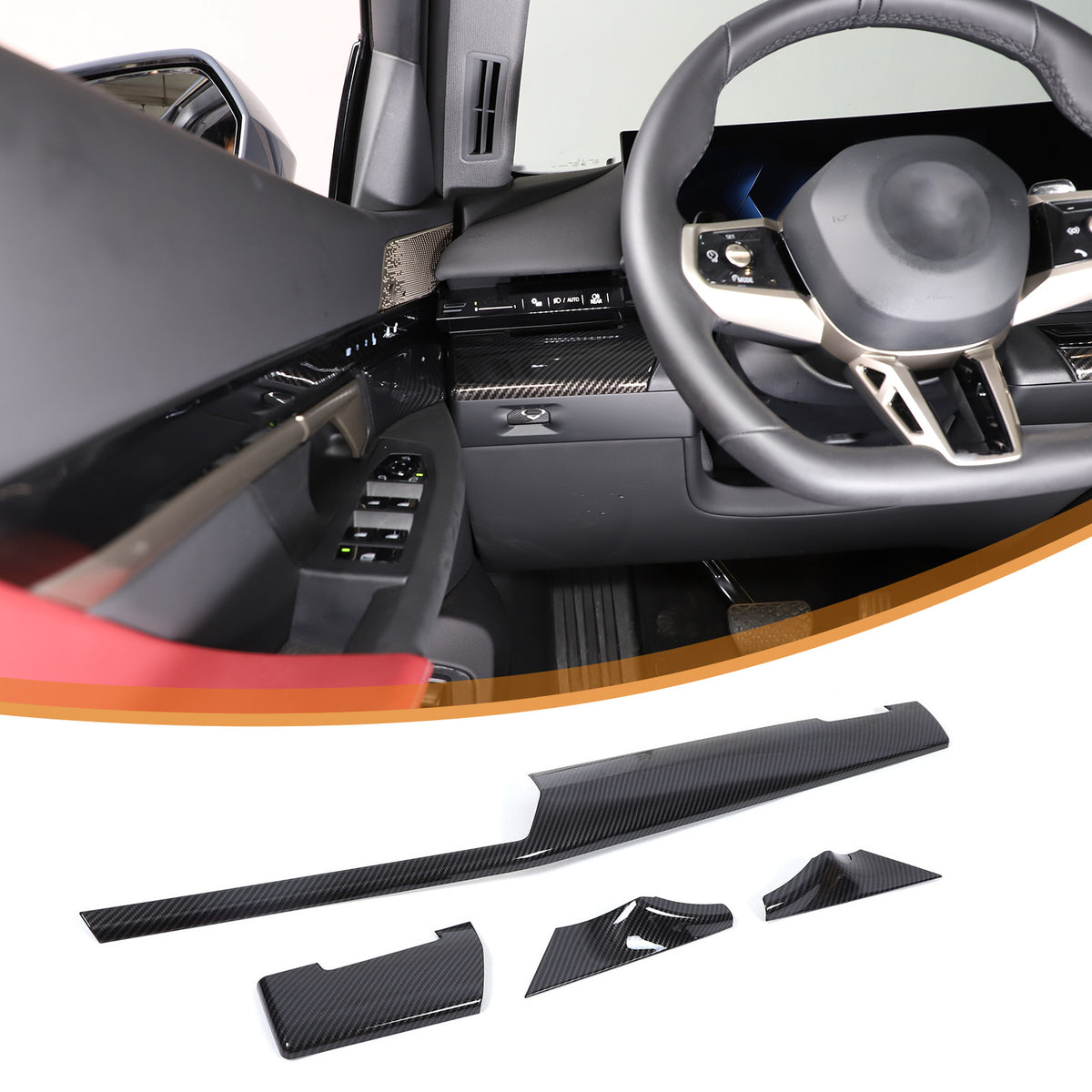 Carbon Fiber Console Dashboard Panel Trim Cover For BMW 5 Series G60 i5 24+ US 4