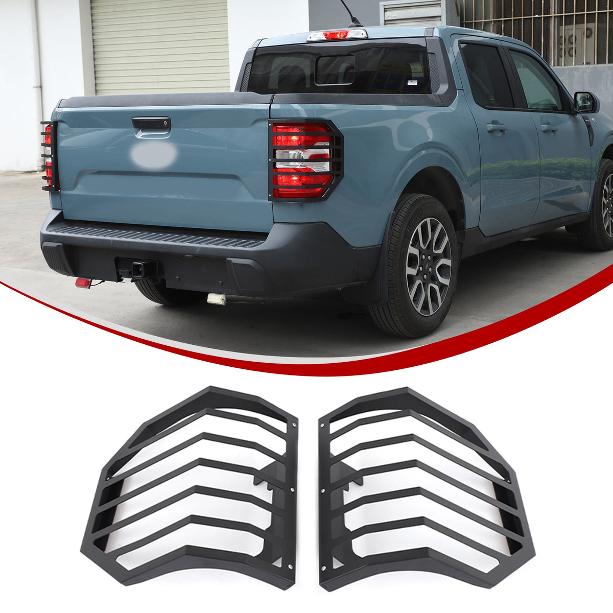 Mesh Carbon Steel Black Taillight Protection Cover Trim For Ford Maverick 2022+ 2