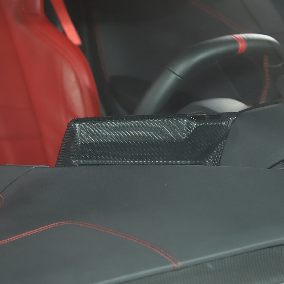 Real Carbon Fiber Center Console Screen Back Frame Trim For Corvette C8 2020-25 6