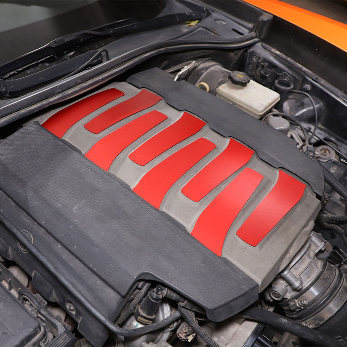 8Pcs Red Interior Alloy Engine Panel Covers Plate Fit for Corvette C7 2014-19 US 8