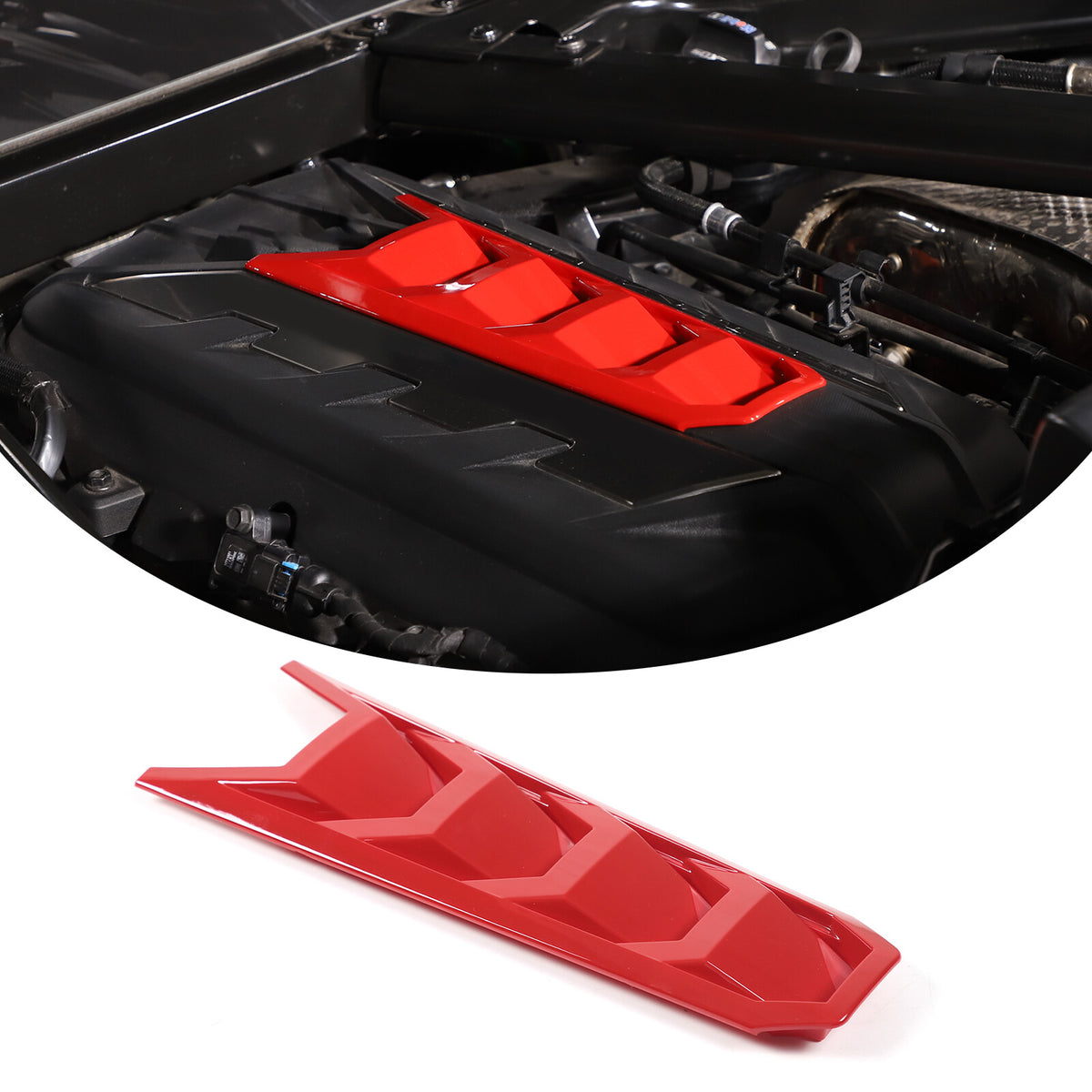 Red Full Interior Set Dash Panel Decor Cover Trim Kit For Corvette C8 2020-25 - Variants 16-20 85
