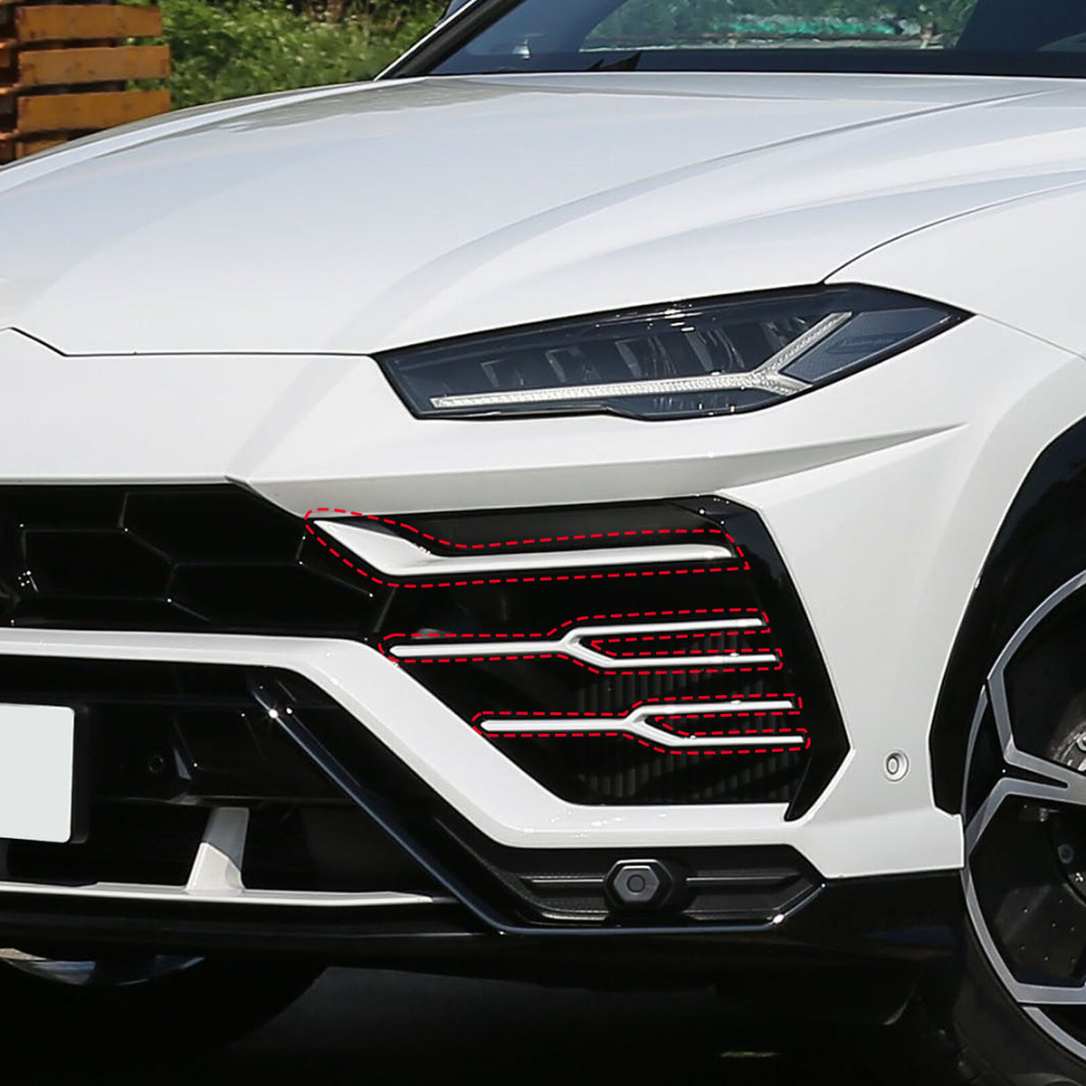 Matte Real Carbon Fiber Front Grille Bumper Trim For Lamborghini URUS 2018-2021 7