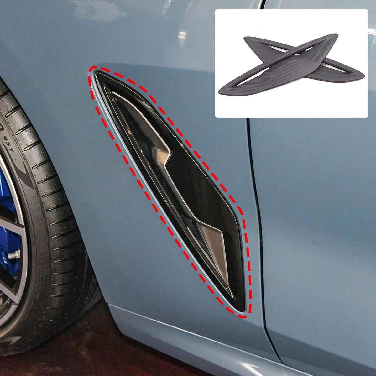 Matte Real Carbon Fiber Side Fender Trim For BMW 8 Series G14 G15 2019-2023 12