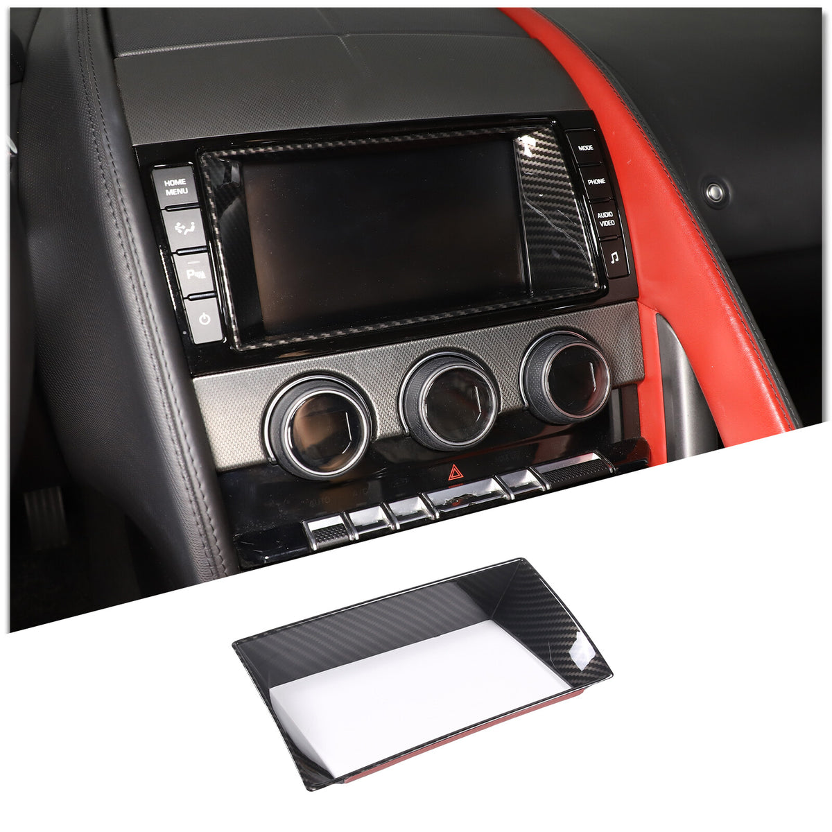 ABS Carbon Fiber Interior Center Console Trim Cover Set For Jaguar F-TYPE 13-18 18