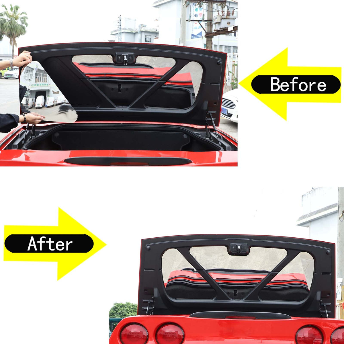 Silver Stainless steel Tail cover inner patch Trim For Corvette C6 2005-2013 US 10
