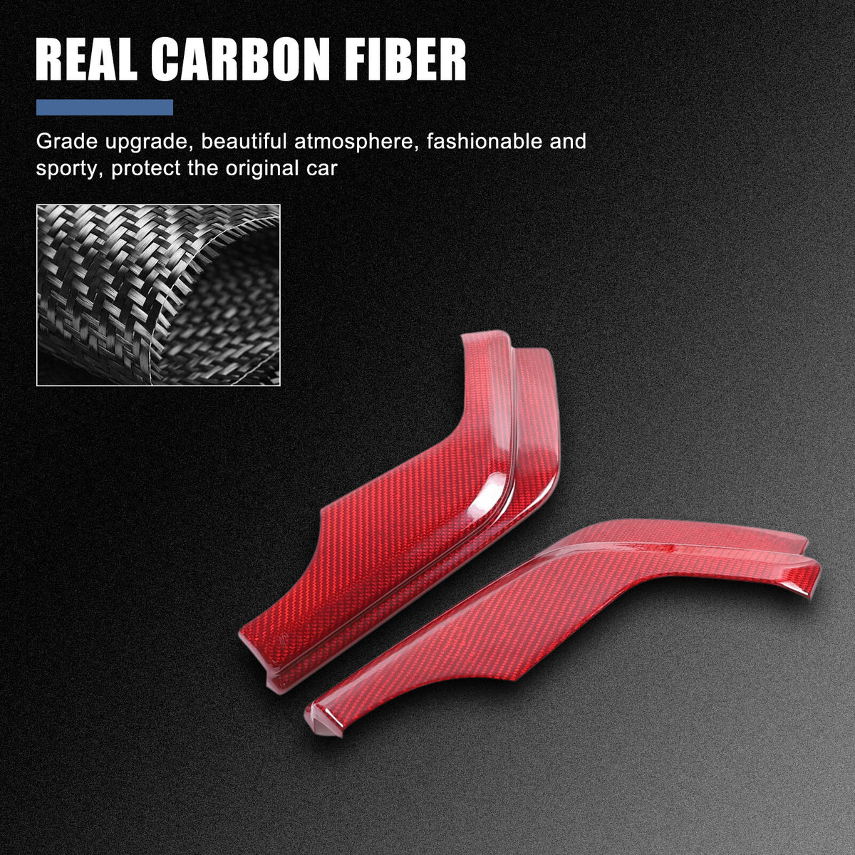 Red Real Carbon Fiber Center Console Dashboard Cover Trim For Corvette C8 20-26 17