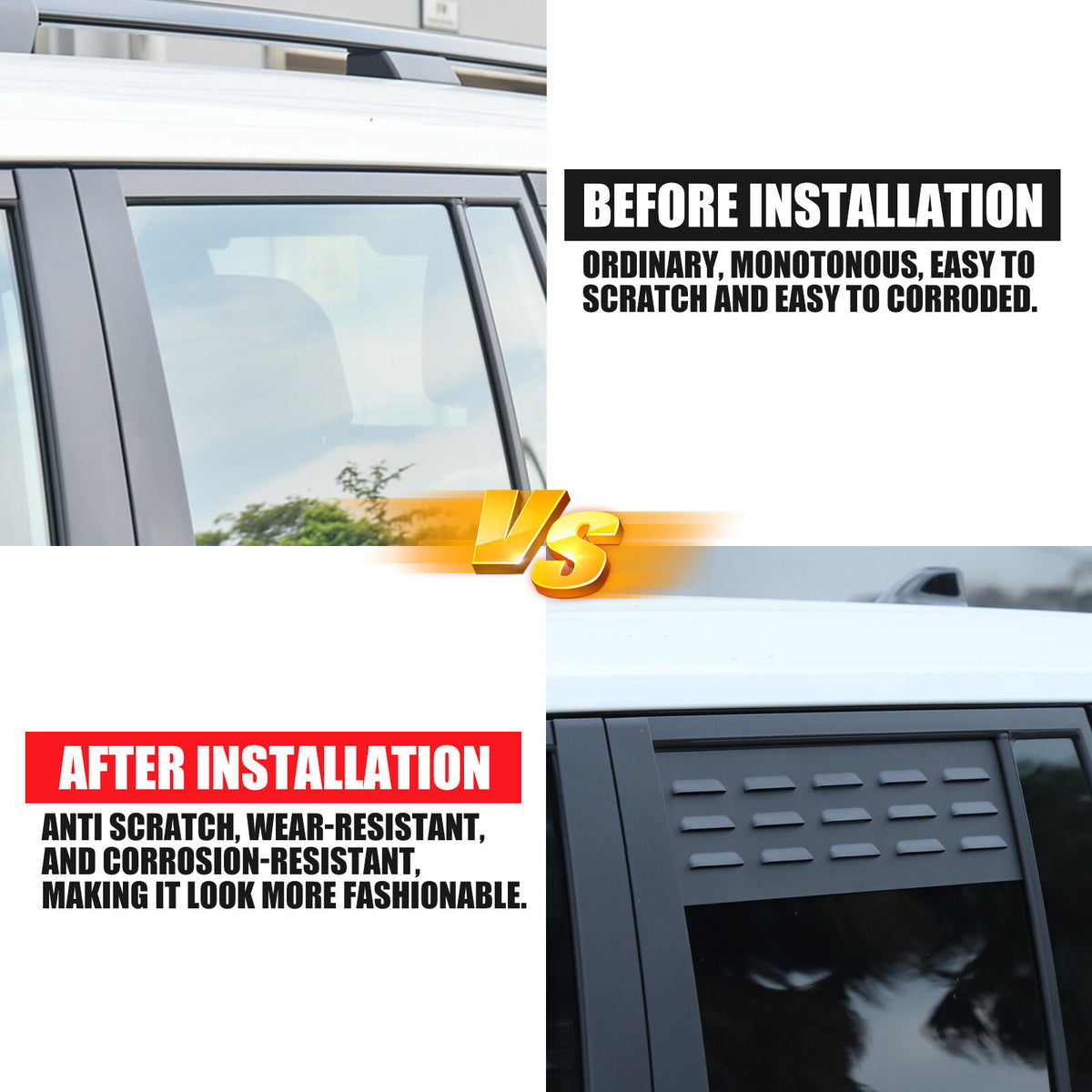 Rear Door Window Louver Air Vent Panel Trim For Toyota Land Cruiser LC250 24+ US 23