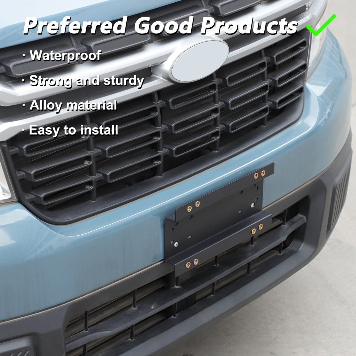 Carbon Steel License Plate Frame Trim For Ford Maverick 2022+ (US Version) 20