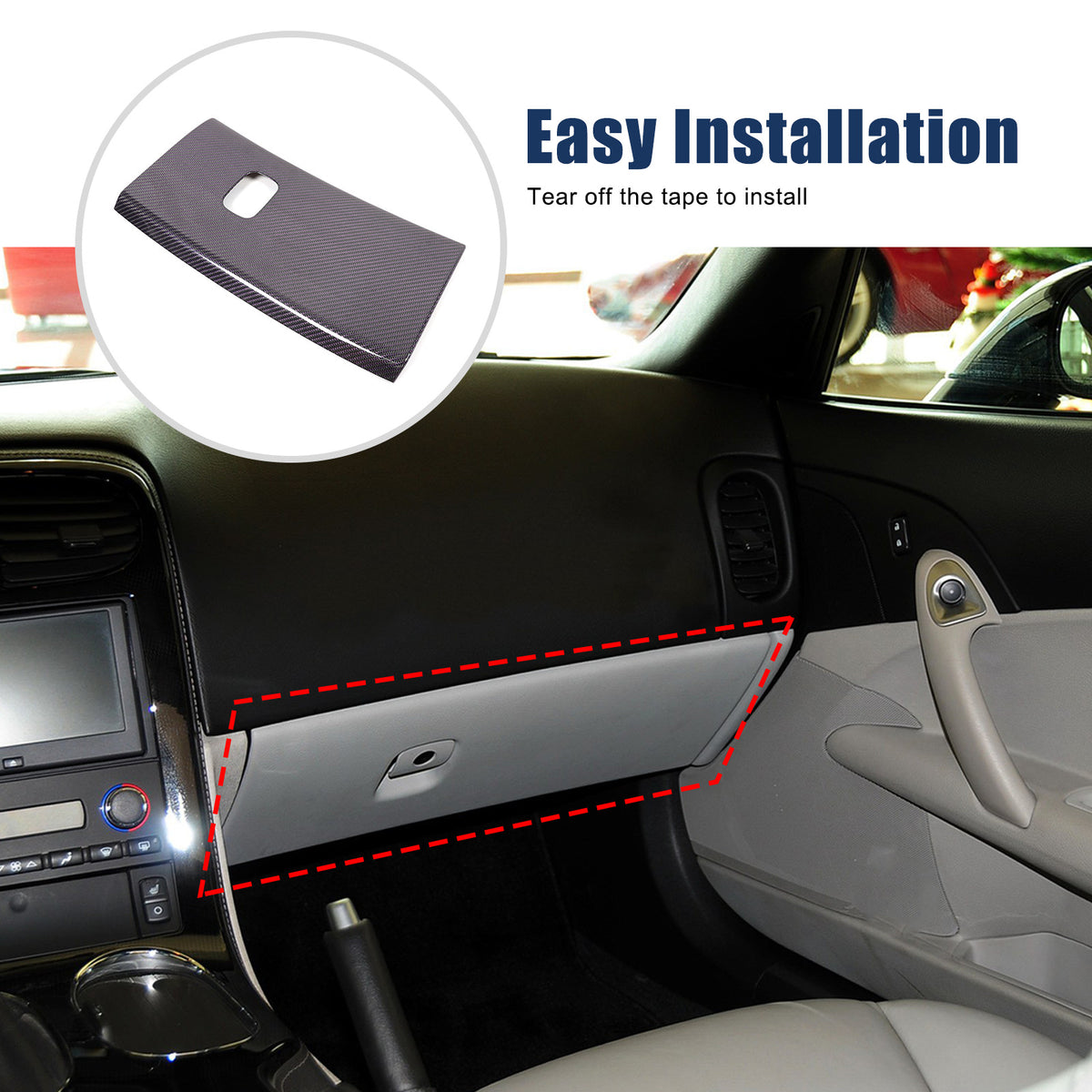 Real Carbon Fiber Co-pilot Storage Glove Box Cover For Corvette C6 2005-13 13