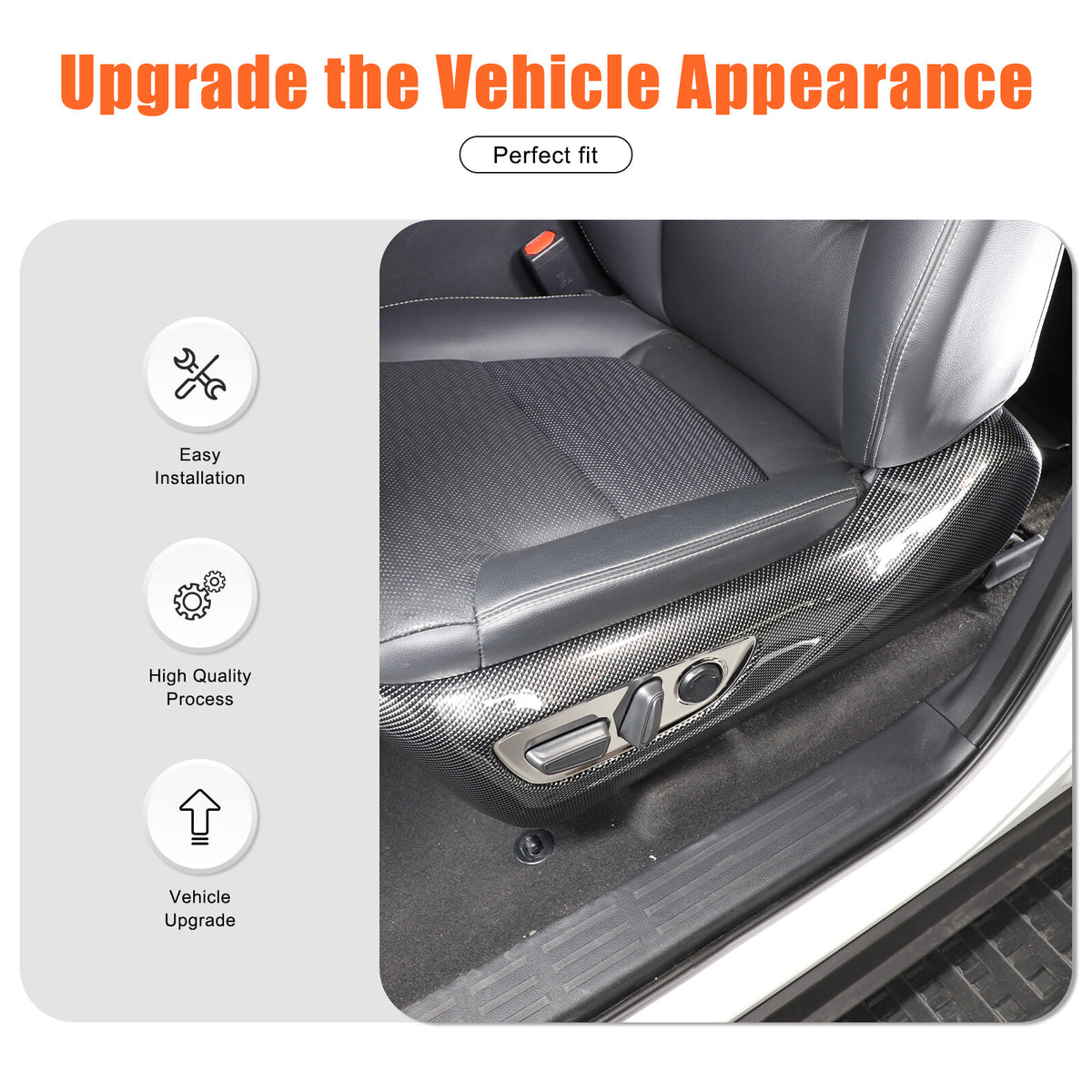 ABS Carbon Seat Adjustment Button Trim Cover For Toyota Land Cruiser LC250 24+ 4