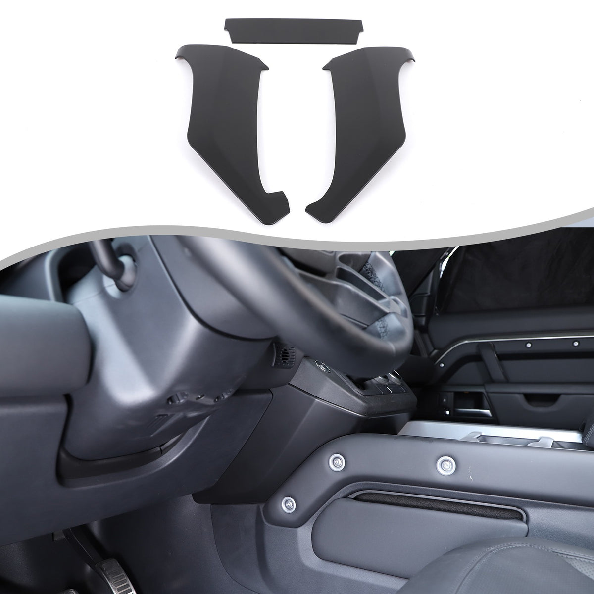Matte Black ABS Center Console Knee Side Panel Trim For LR Defender L663 2025+ 16