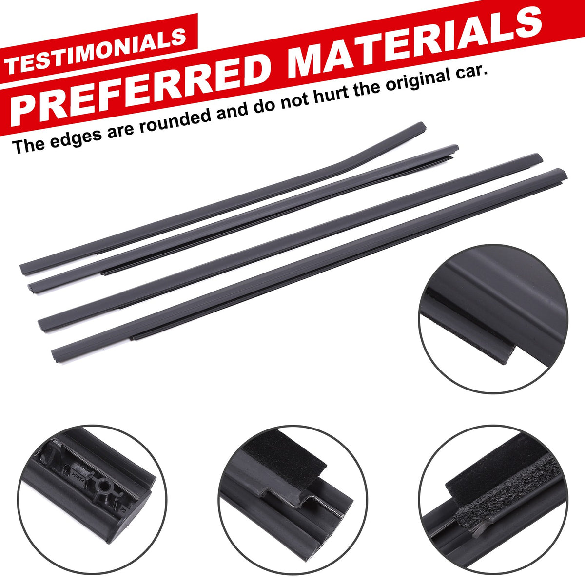 Replacement Car Window Outer Beltline Seal Trim For Ford Ranger T6 2013-2021 US 21