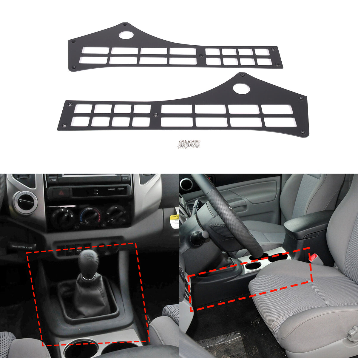 Interior Storage Molle Panel Center Console Organizer For Toyota Tacoma 05-15 1
