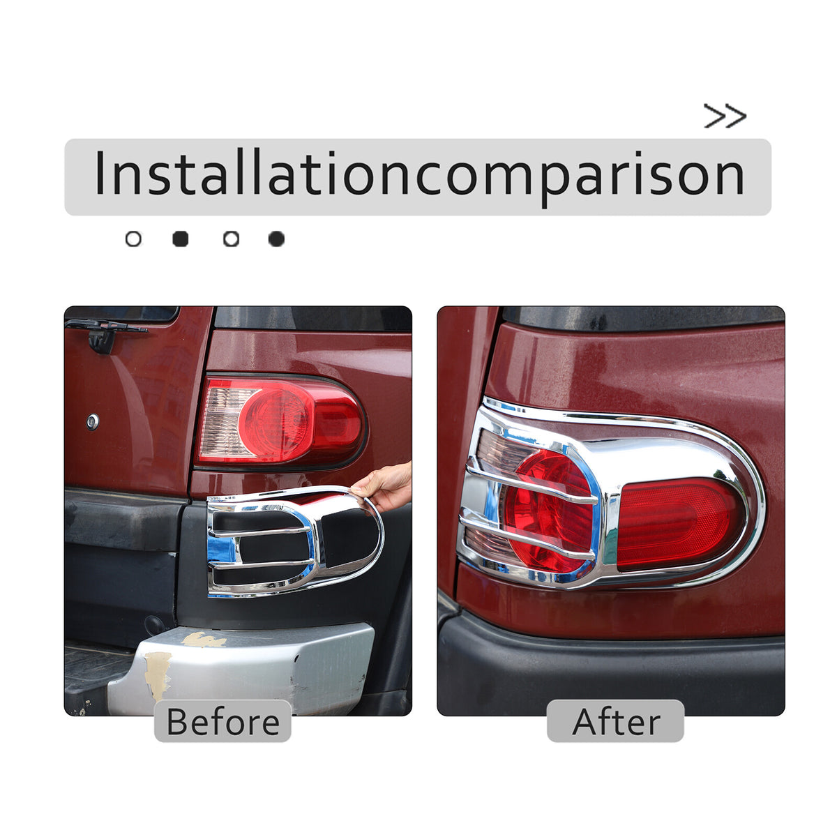 Chrome Silver Rear Tail Light Lamp Cover Trim For 2007-2014 Toyota FJ Cruiser 8
