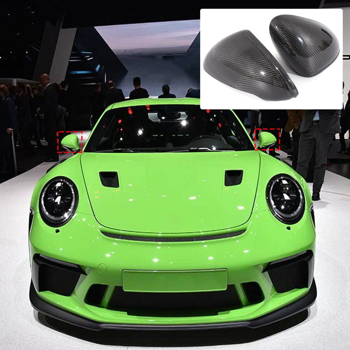 Real Carbon Fiber Exterior Rearview Mirror Trim For Porsche911 GT2 GT3 GTS 14-18 7