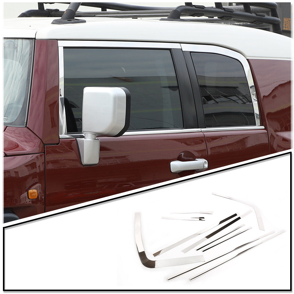 For Toyota FJ Cruiser 07-21 Silver Steel Lower Window Strip Sill Molding Trim US 1