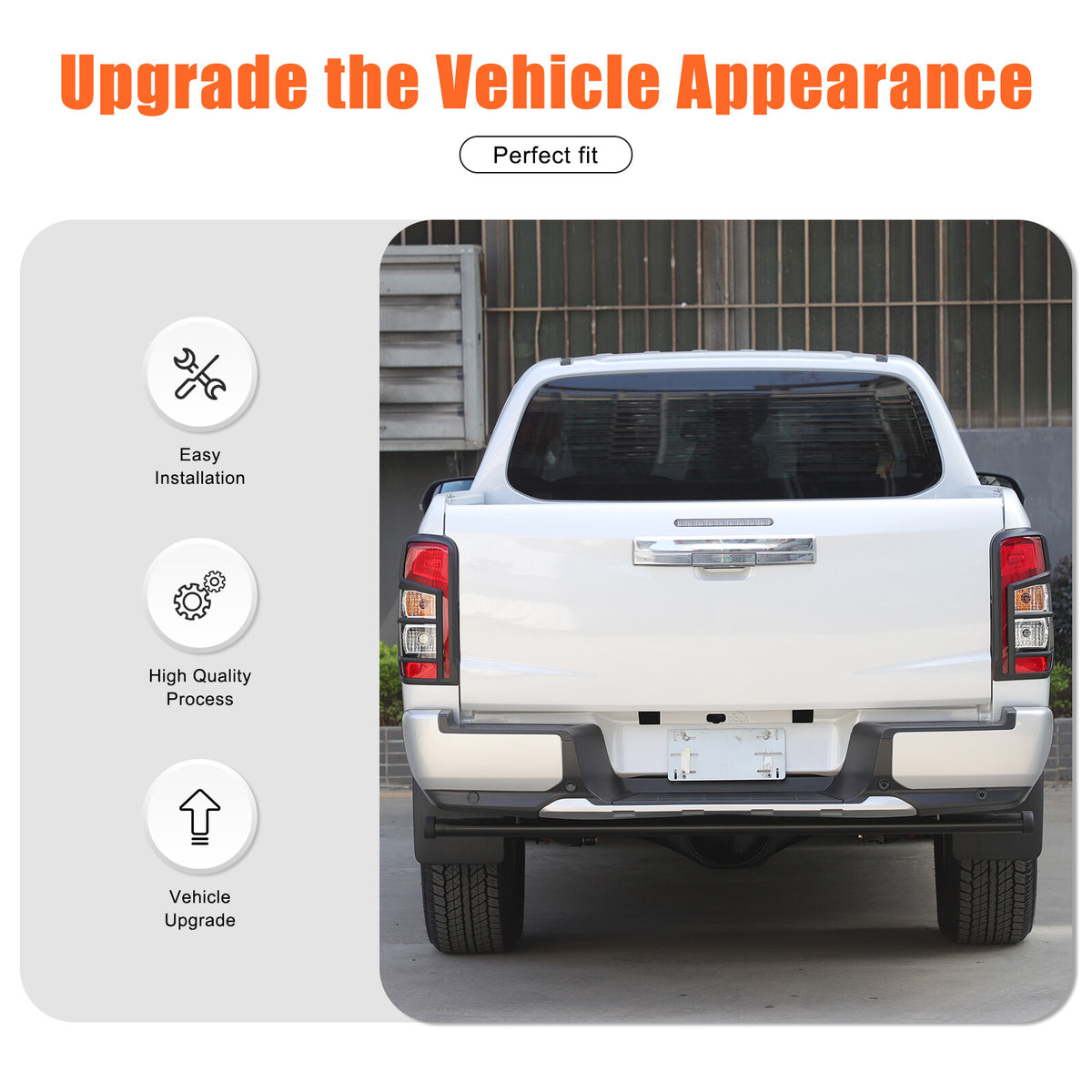 Matte Black Tail Lamp Lights Cover For Mitsubishi L200 Triton MR 2019-23 4