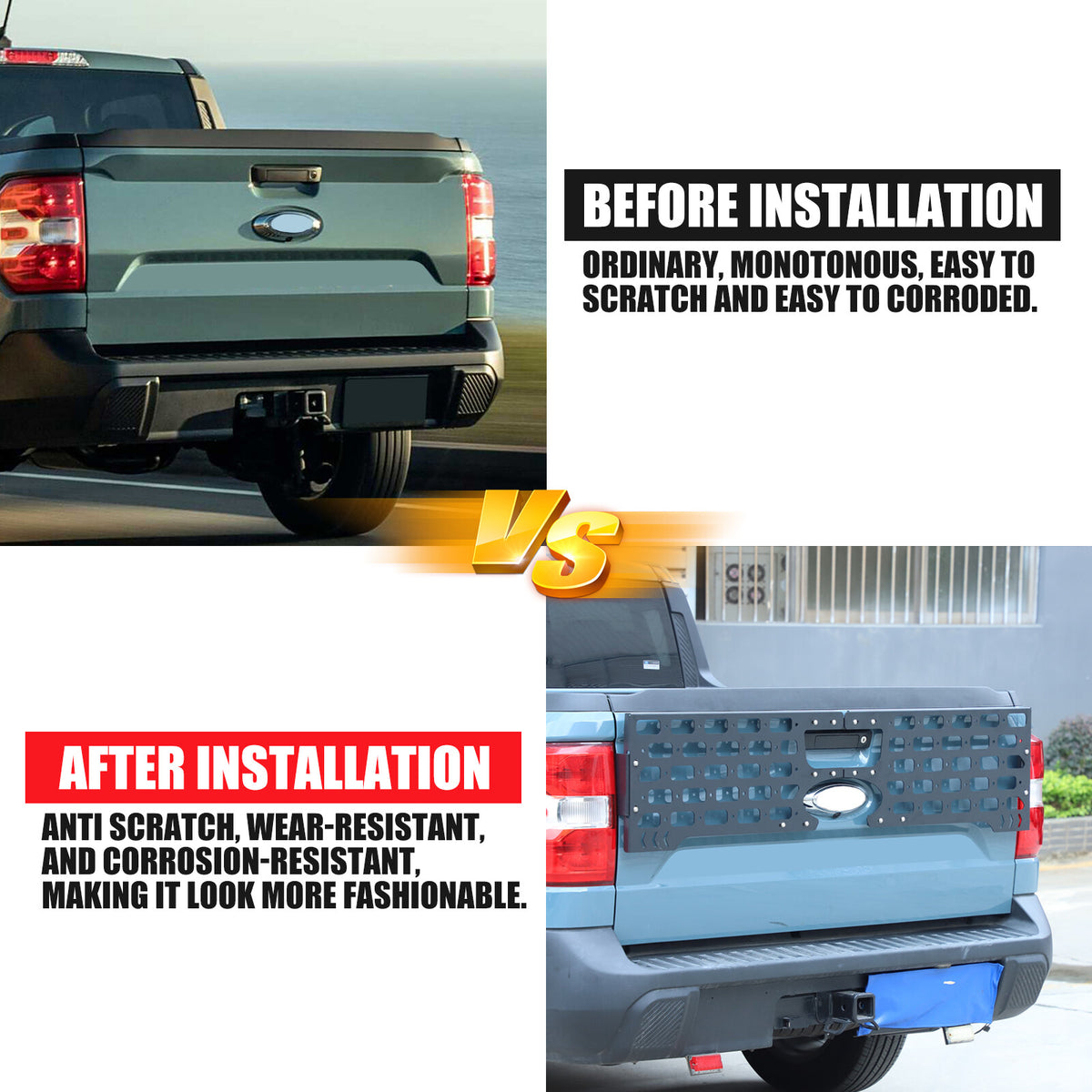 Rear Bed Molle Panel Truck Bed Tailgate Molle Panel For Ford Maverick 2022-24 US 7