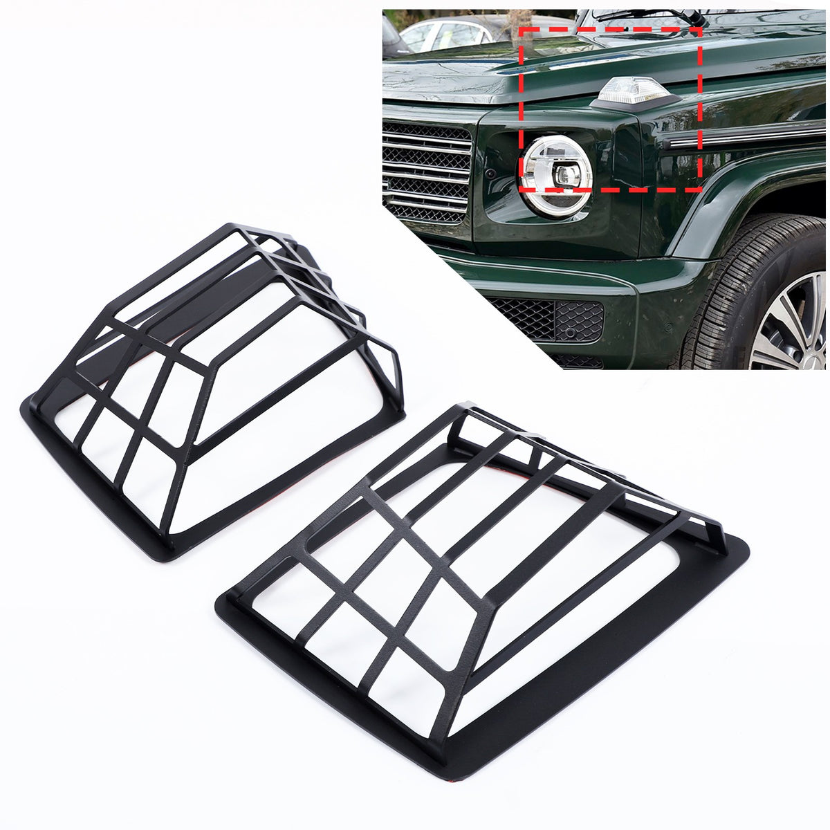 Hood Side Marker Light Guard Trim Cover For Mercedes-Benz G-Class W463 19+ US 3