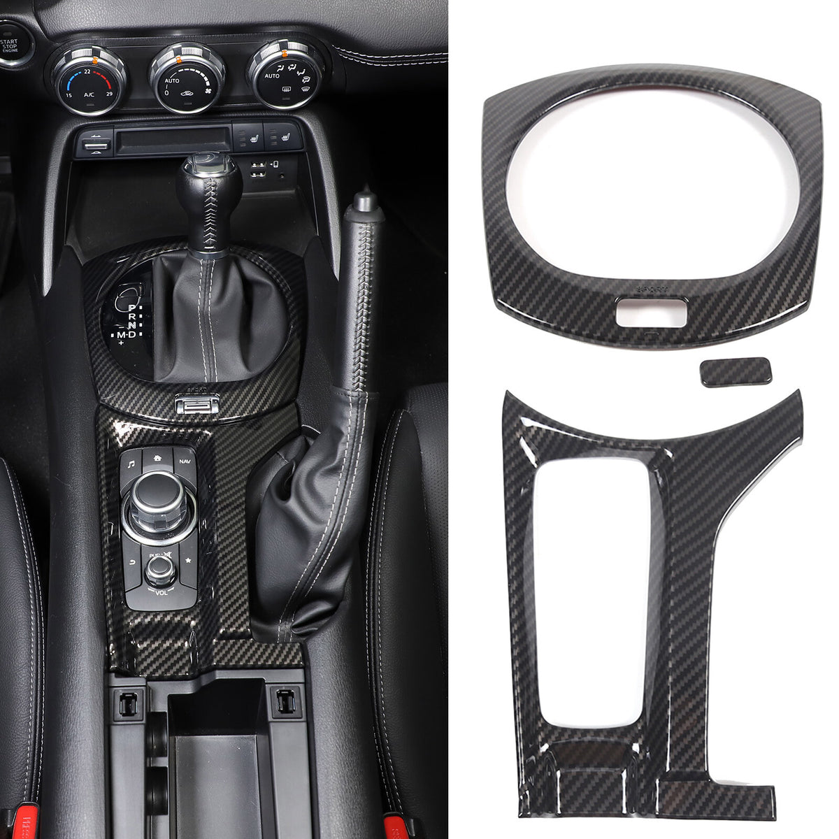 ABS Carbon Fiber Center Console Panel Cover Trim Kit for Mazda Miata MX5 MX-5 23 1