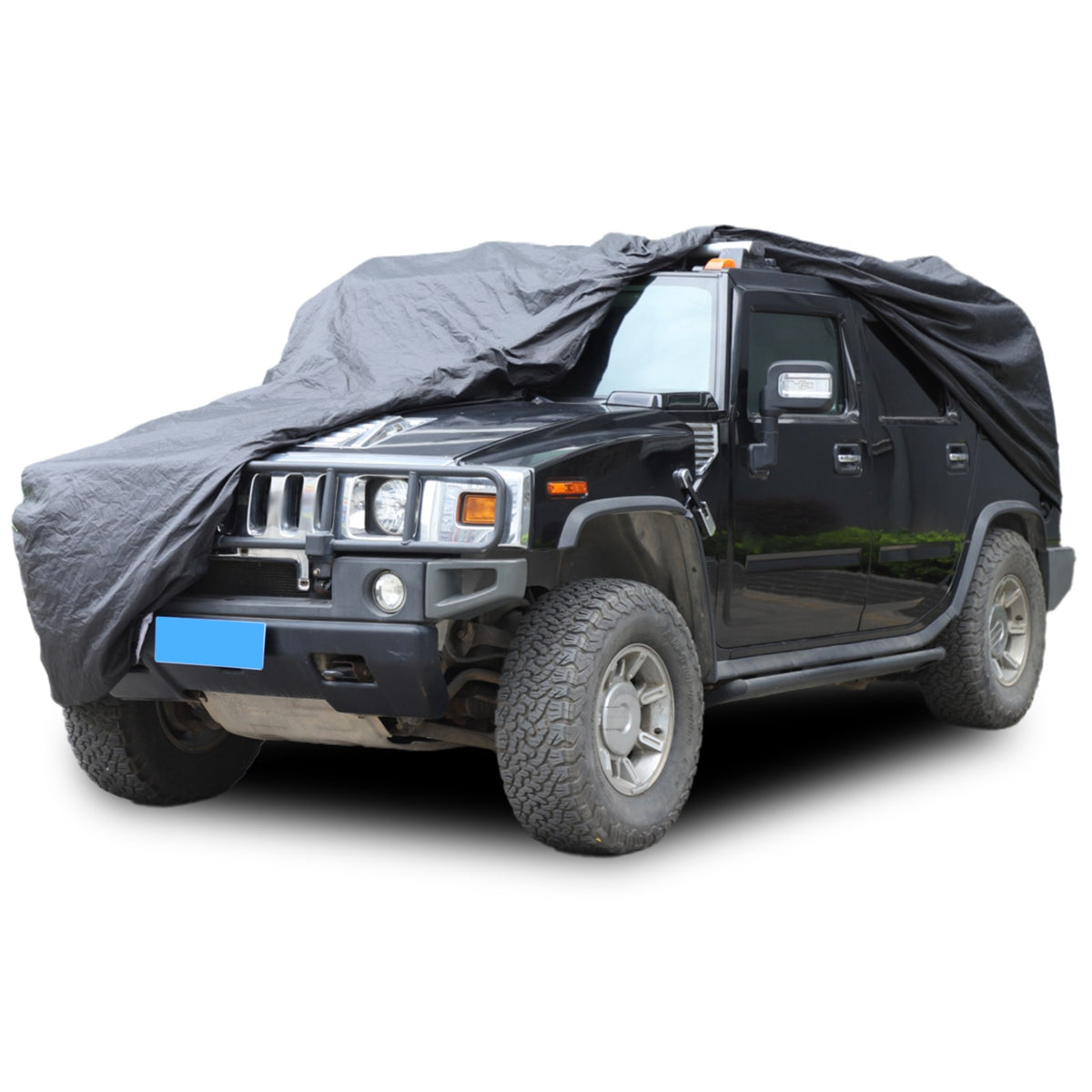 Black Full Car Cover Outdoor Waterproof Sun Car Cover For Hummer H2 2003-2009 23