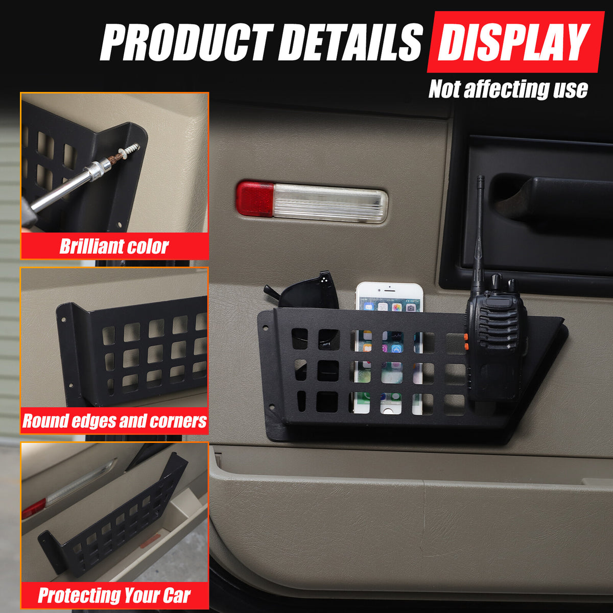 Aluminum Car Rear Door Pocket Storage Box Organizer For Hummer H2 2003-2009 US 7