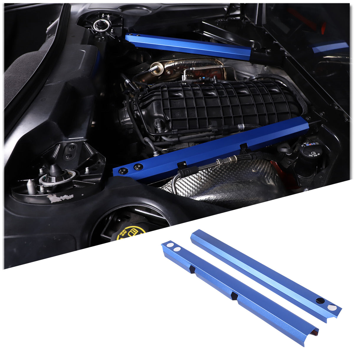 Blue Engine Bay Inner Crossmember Panel Trim Cover For CORVETTE C8 Coupe 20-26 2