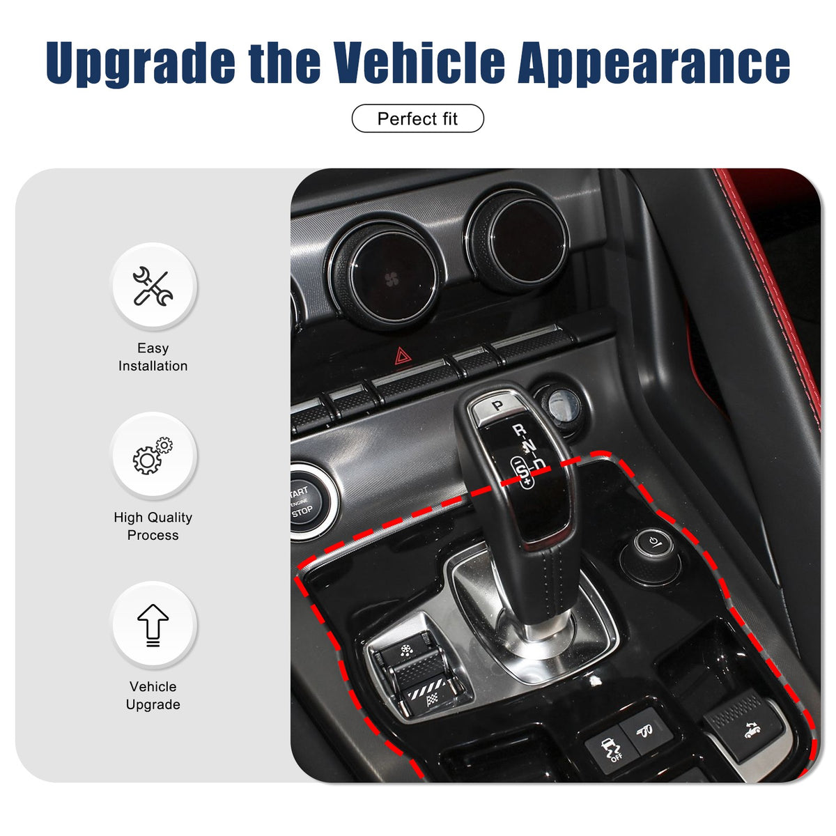 Matte Real Carbon Fiber Gear Shift Indicator Trim For Jaguar F-TYPE X152 2013+ 16