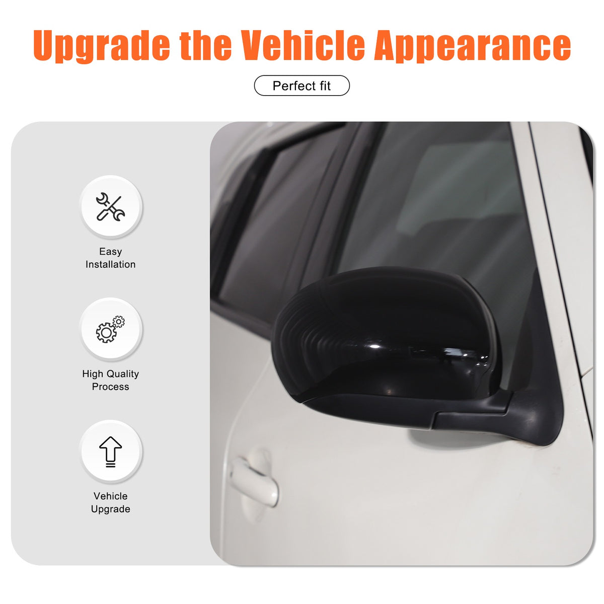 Piano Black ABS Full Wrap Exterior Side Mirror Cover For Nissan Juke 2010-2014 7