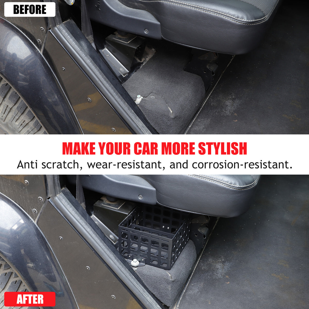 Alloy Second Row Seat Side Storage Basket Tray For LR Defender L316 2004-2018 5